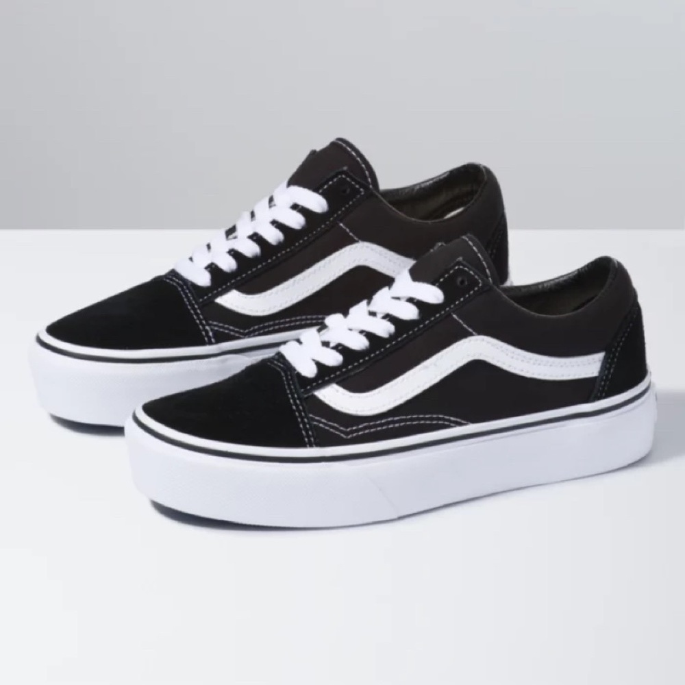 Black Vans Old Skool Platform Shoes
